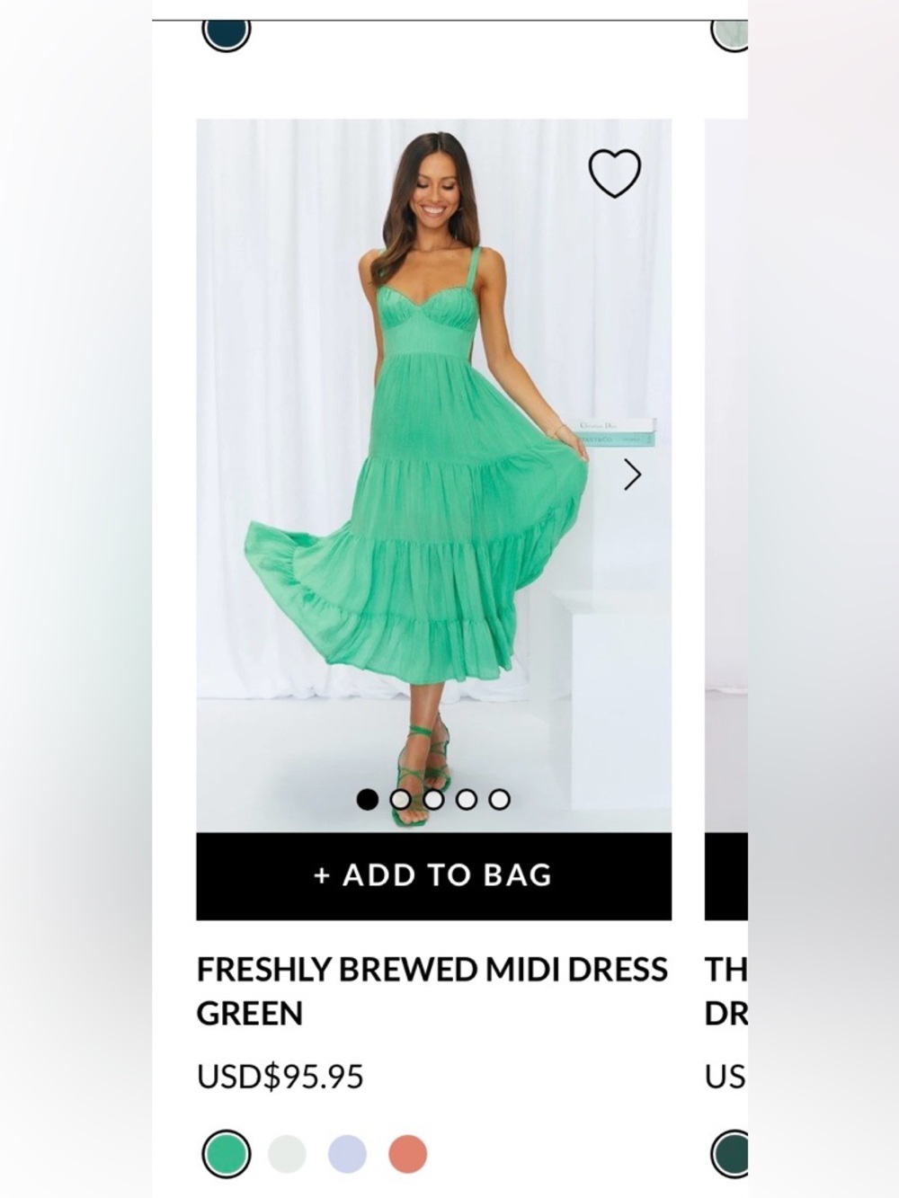 Hello Molly Freshly Brewed Midi Dress - Green